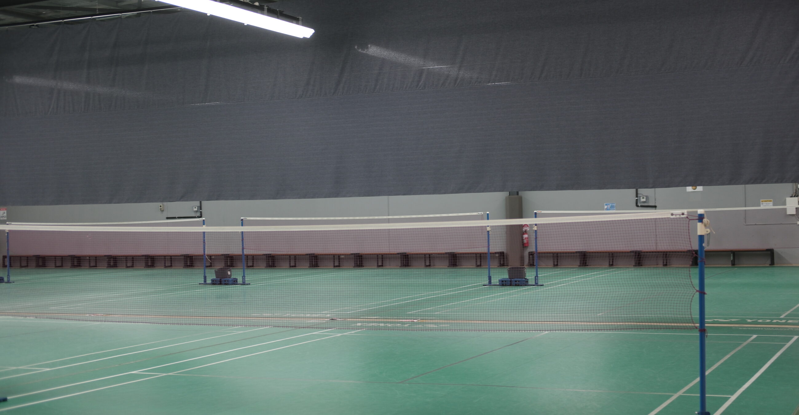 Indoor badminton courts at an IBC venue